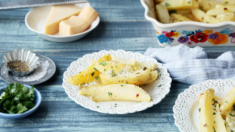 Greek-Style Oven-Roasted Lemon-Butter Parmesan Potatoes Created by Jonathan Melendez 