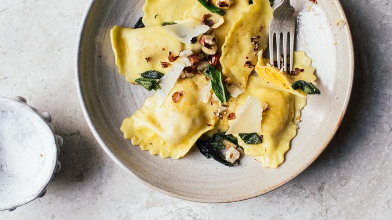 Pumpkin Ravioli With Sage Butter Sauce Created by Izy Hossack