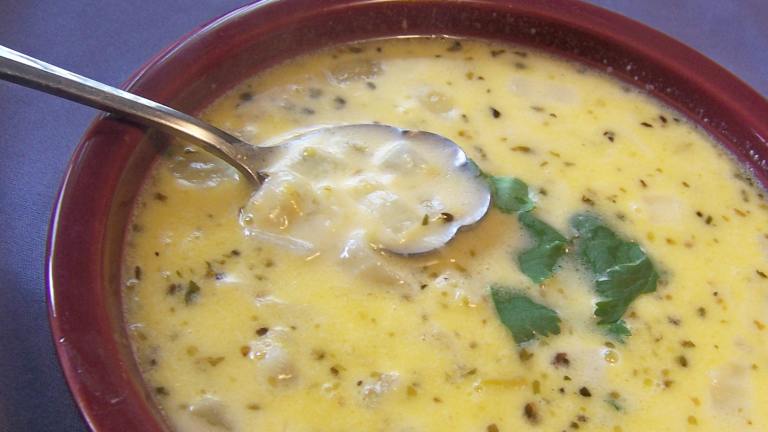 Creamy Green Chili and Cheese Soup Created by Parsley