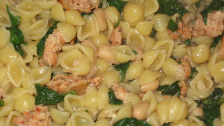 Pasta Shells With Beans, Greens, and Sausage created by RedVinoGirl