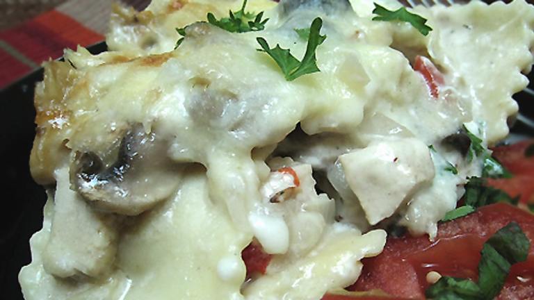 Cheese Ravioli Lasagna Alfredo created by Caroline Cooks
