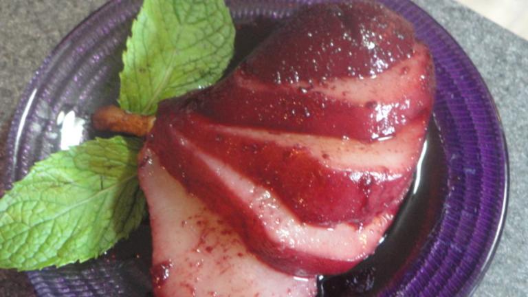 Poached Pears in Australian Shiraz Created by Muffin Goddess