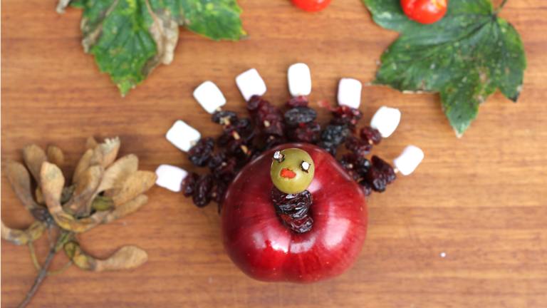 Cute Edible  Apple Turkey (Thanksgiving Treat) Created by Swirling F.