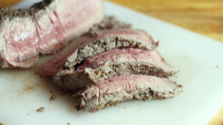 Roast Beef Tenderloin With Red Wine & Shallot Sauce Created by Swirling F.