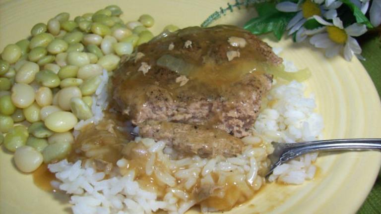 Veal or Turkey Burgers W/Onion Gravy (Low Fat!) Created by Chef shapeweaver 