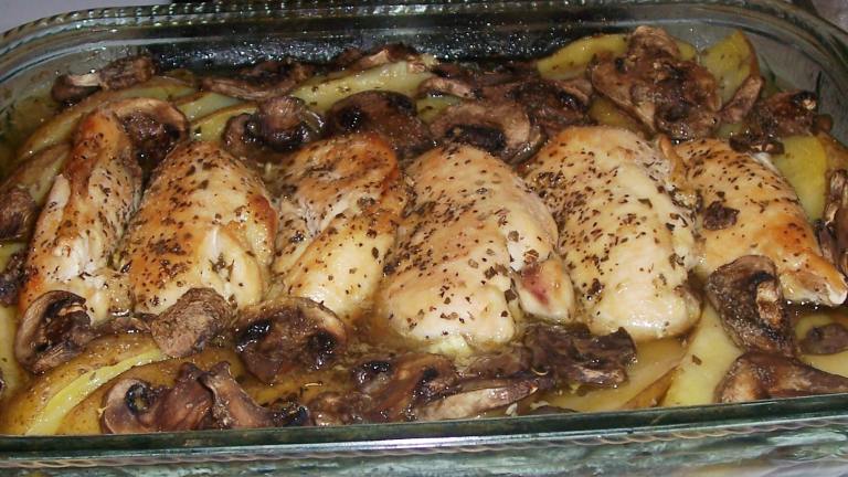 Greek Chicken With Potatoes and Mushrooms created by Jellyqueen