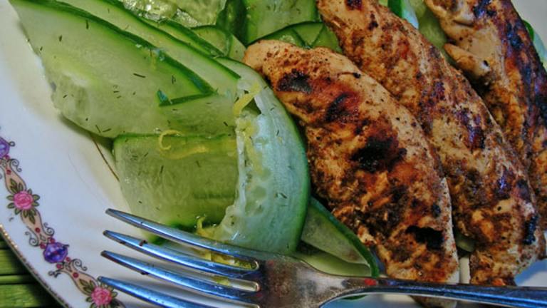 Blackened Chicken Breasts With Marinated Cucumber (Low-Carb) created by justcallmetoni