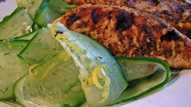 Blackened Chicken Breasts With Marinated Cucumber (Low-Carb) Created by justcallmetoni