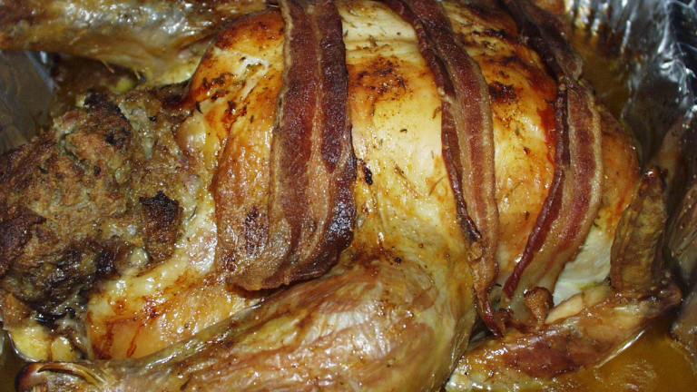 Bacon Roasted Chicken With Stuffing created by Marsha D.
