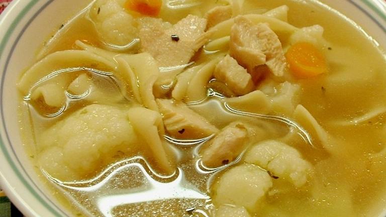 Chicken, Vegetables, and Pasta Soup Created by VickyJ