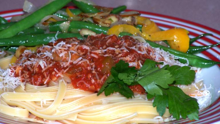 Roasted Red Pepper & Tomato Sauce over Linguine created by Rita1652