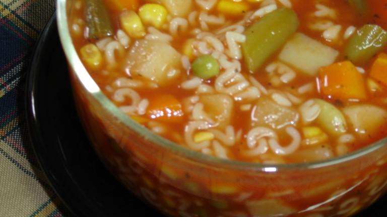 Easy Alphabet Vegetable Soup Created by lets.eat