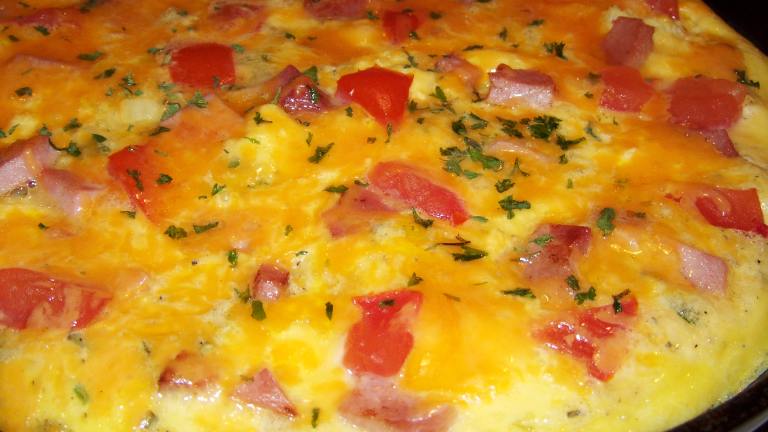 Herbed Ham and Cheddar Frittata Created by Elly in Canada