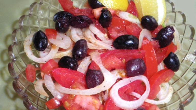 Tomato, Lemon, Green Olive & Onion Salad Created by Bergy