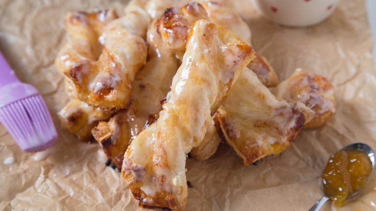 Puff Pastry Glazed Apricot Twists Created by anniesnomsblog