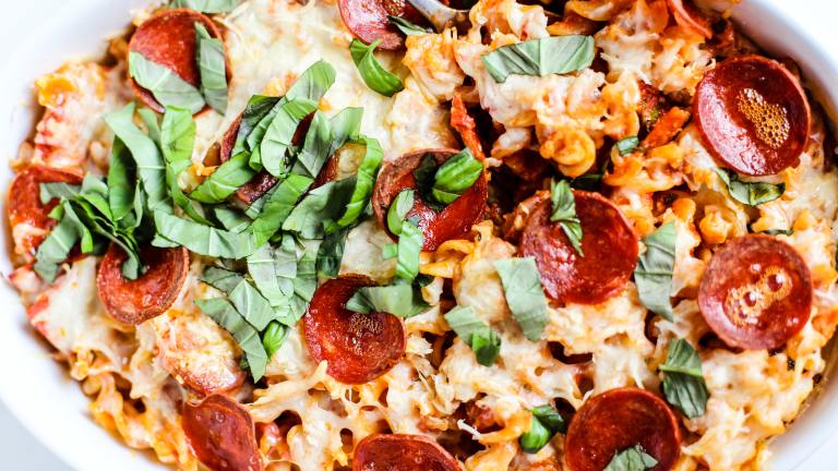Pepperoni Pizza Casserole created by Ashley Cuoco