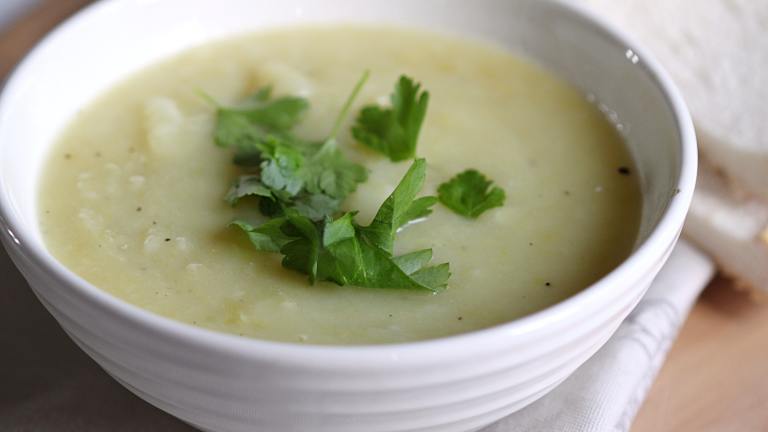 Irish Potato Leek Soup Created by Swirling F.