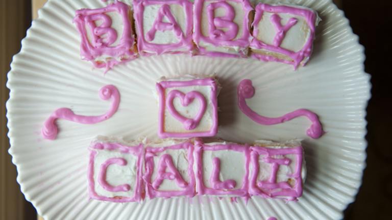 Baby Block Shower or Birthday Cake Created by Dine  Dish