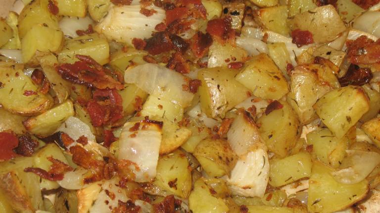 Yukon Gold Roasted Potatoes With Bacon, Onion and Garlic Created by AcadiaTwo