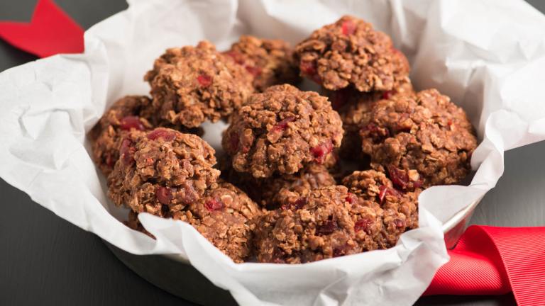 No Bake Chocolate Cover Cherry Oatmeal Cookies Created by Robin and Sue