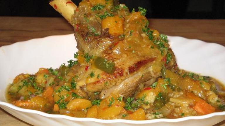 Lamb Shanks  & Apricots Created by The Flying Chef