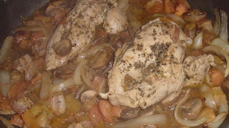 Herb-Braised Chicken With Tomatoes and Mushrooms (Low Carb) created by TheDancingCook
