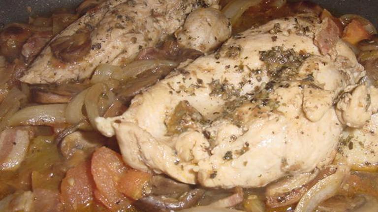 Herb-Braised Chicken With Tomatoes and Mushrooms (Low Carb) Created by TheDancingCook