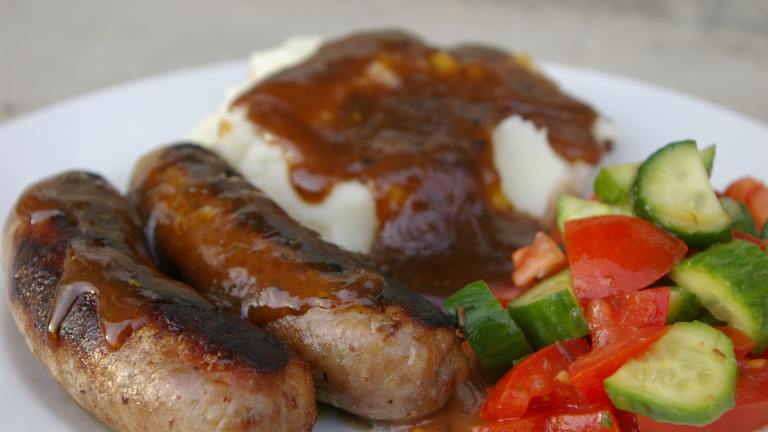 Brats With Beer Gravy -- Man Fuel Created by Lazarus