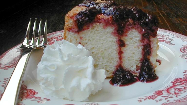 Lemon Angel Cake With Blueberry Sauce created by Ms B.