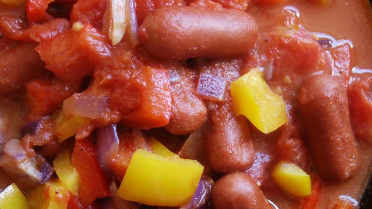 Sweet Tomato Peppers With Little Smokie Sausages Created by kiwidutch