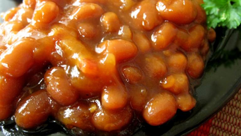 Sweet Tangy Baked Beans Created by Caroline Cooks