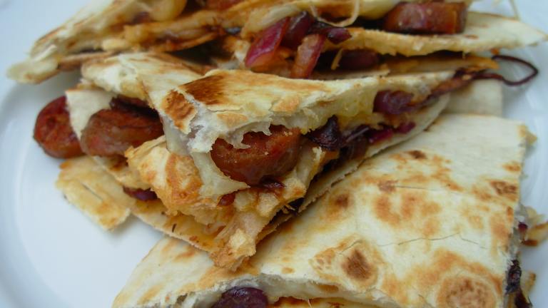 Chorizo and Manchego Cheese Quesadillas Created by French Tart