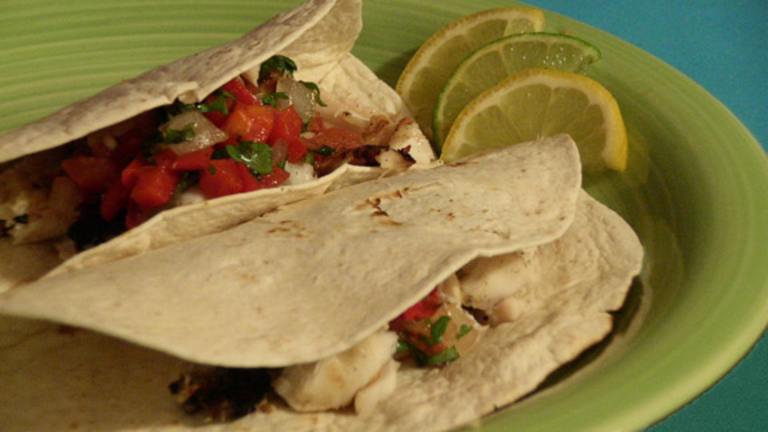 Grilled Halibut Tacos With Roasted Tomato & Tequila Salsa Created by justcallmetoni