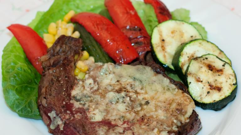 Blue Cheese Topped Grilled Ranch Steak Created by Peter J