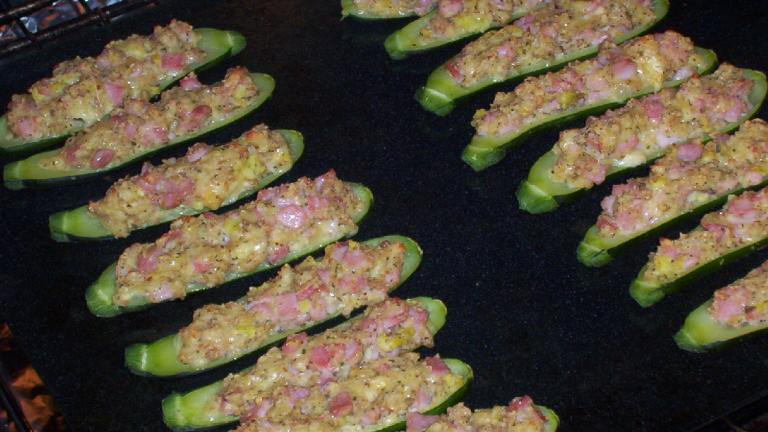 Ham and Cheese Stuffed Courgettes created by Kiwipom