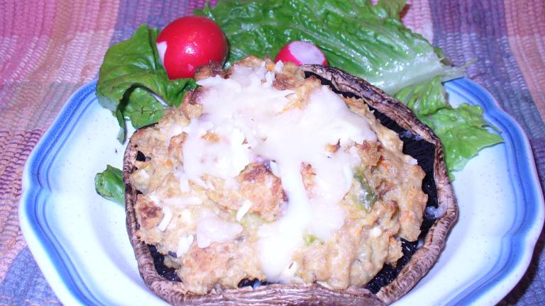 Stuffed Portabella Mushrooms With Salmon Created by Montana Heart Song