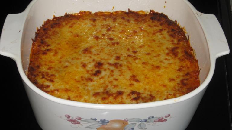 Cheesy Ground Beef-Spinach Sour Cream Noodle Casserole Created by FrenchBunny