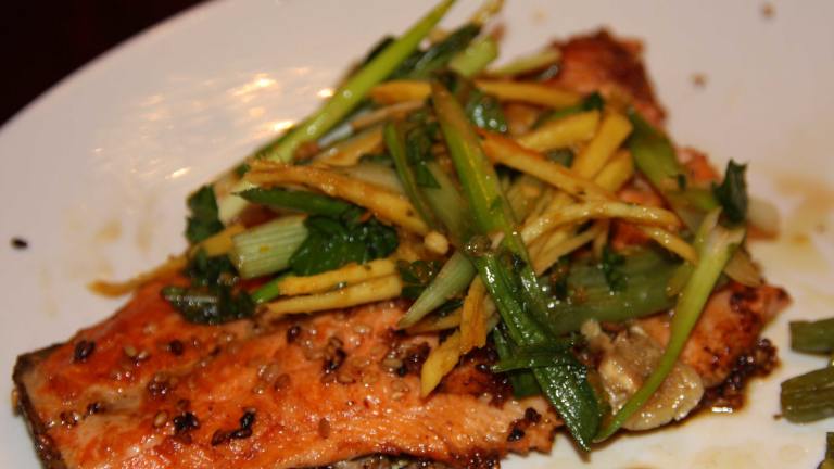 Sesame Crusted Trout With Ginger Scallion Salad Created by Dr. Jenny