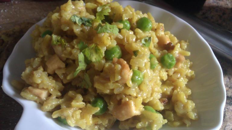 Vegetarian Cashew Rice With Peas Created by threeovens
