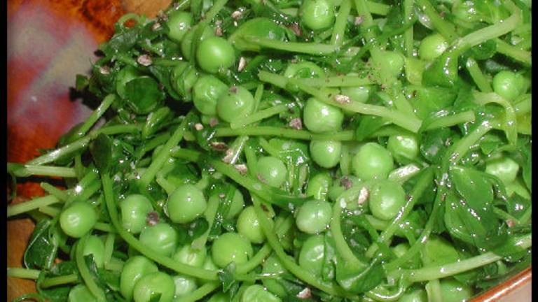 Peas and Pea Tendrils With Lemon Dressing. created by Sandi From CA