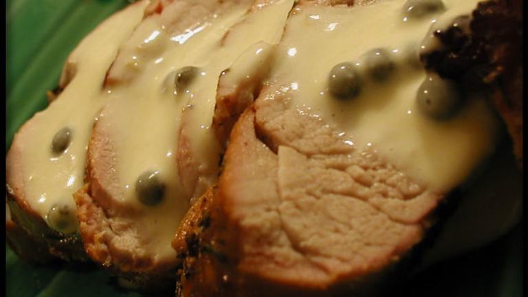 Smoked Pork Tenderloin With Green Peppercorn Sauce Created by Sandi From CA