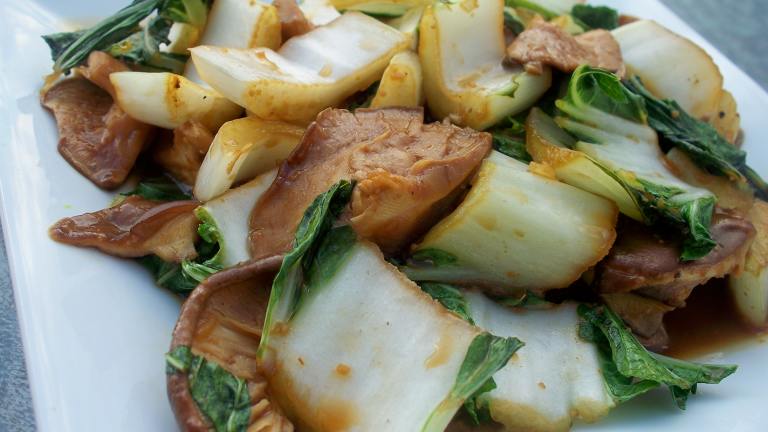 Stir Fried Bok Choy and Mushrooms Created by Parsley