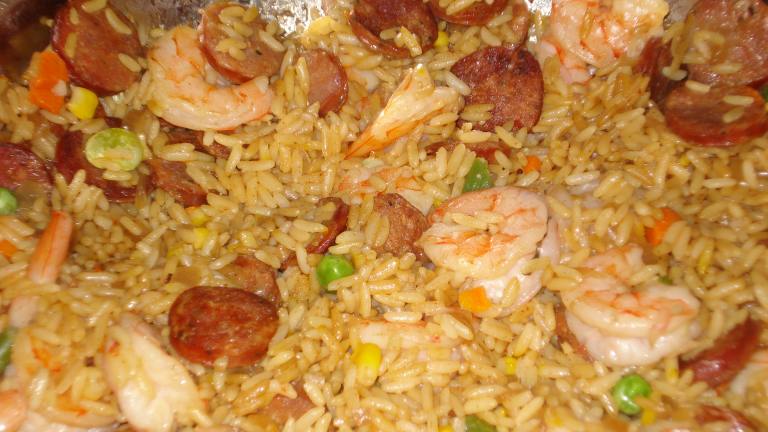 Shrimp & Sausage With Saffron Rice Created by Muffin Goddess