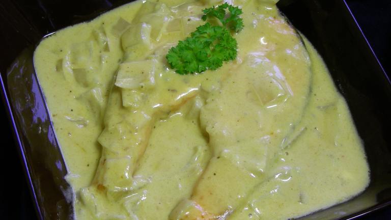 Salmon With Curried Vanilla Rum-Butter Sauce Created by kiwidutch