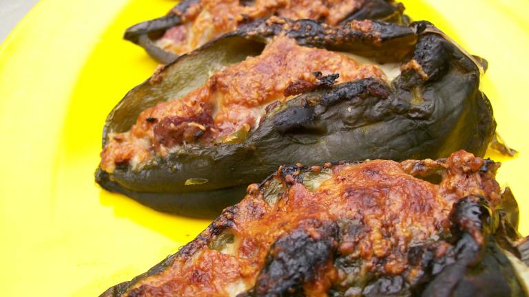 Poblano Rellenos-Appetizer or "just for 1"  Meal. Created by Sharon123