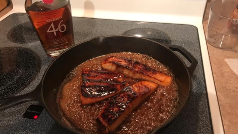 Salmon With Bourbon and Brown Sugar Glaze Created by rickmarinoteam