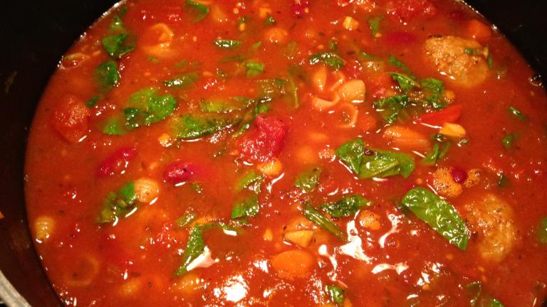 Pasta E Fagioli Soup With Ground Beef and Spinach Created by Catherine B.