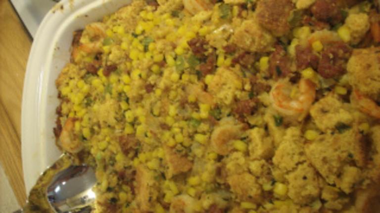 Sausage and Shrimp Cornbread Stuffing Casserole Created by Chabear01