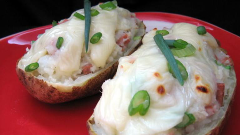 Ham and Swiss Loaded Baked Potatoes created by Annacia