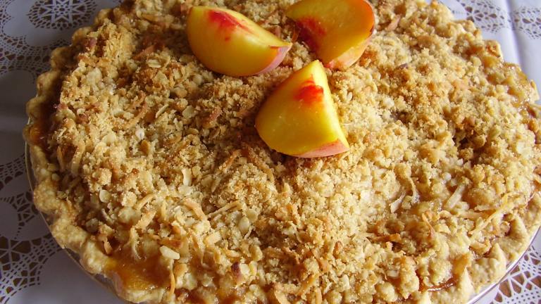 Peach Pie With Coconut Streusel created by NoraMarie